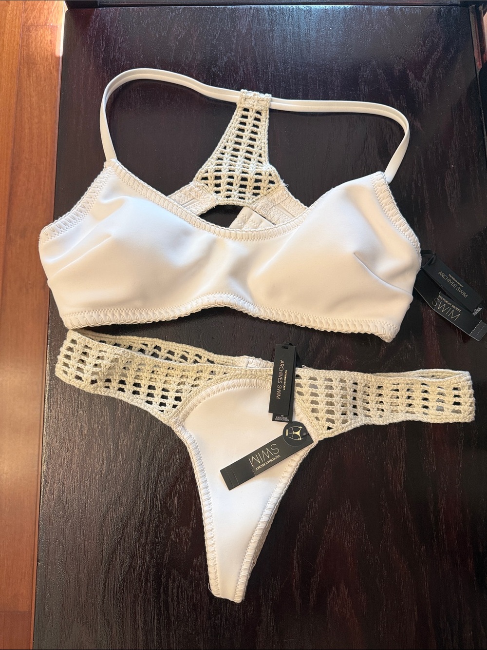 Victoria secret White Swim, top xl, bottom m size, new with tags